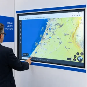 Sistema TOUCH® IR FRAME con schermo interattivo su vetro.